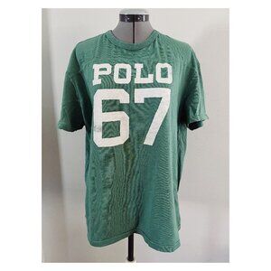 Polo Ralph Lauren Sz L Green Knit 67 Athletic Jersey Style Tee